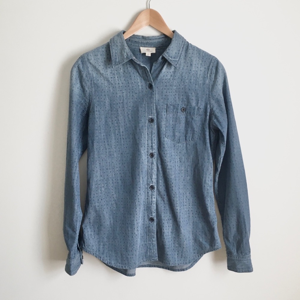 Ag Adriano Goldschmied Denim-Look Button Down Shirt in Light Blue